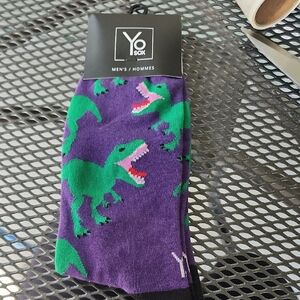 Men's Green Dinosaur Casual Socks